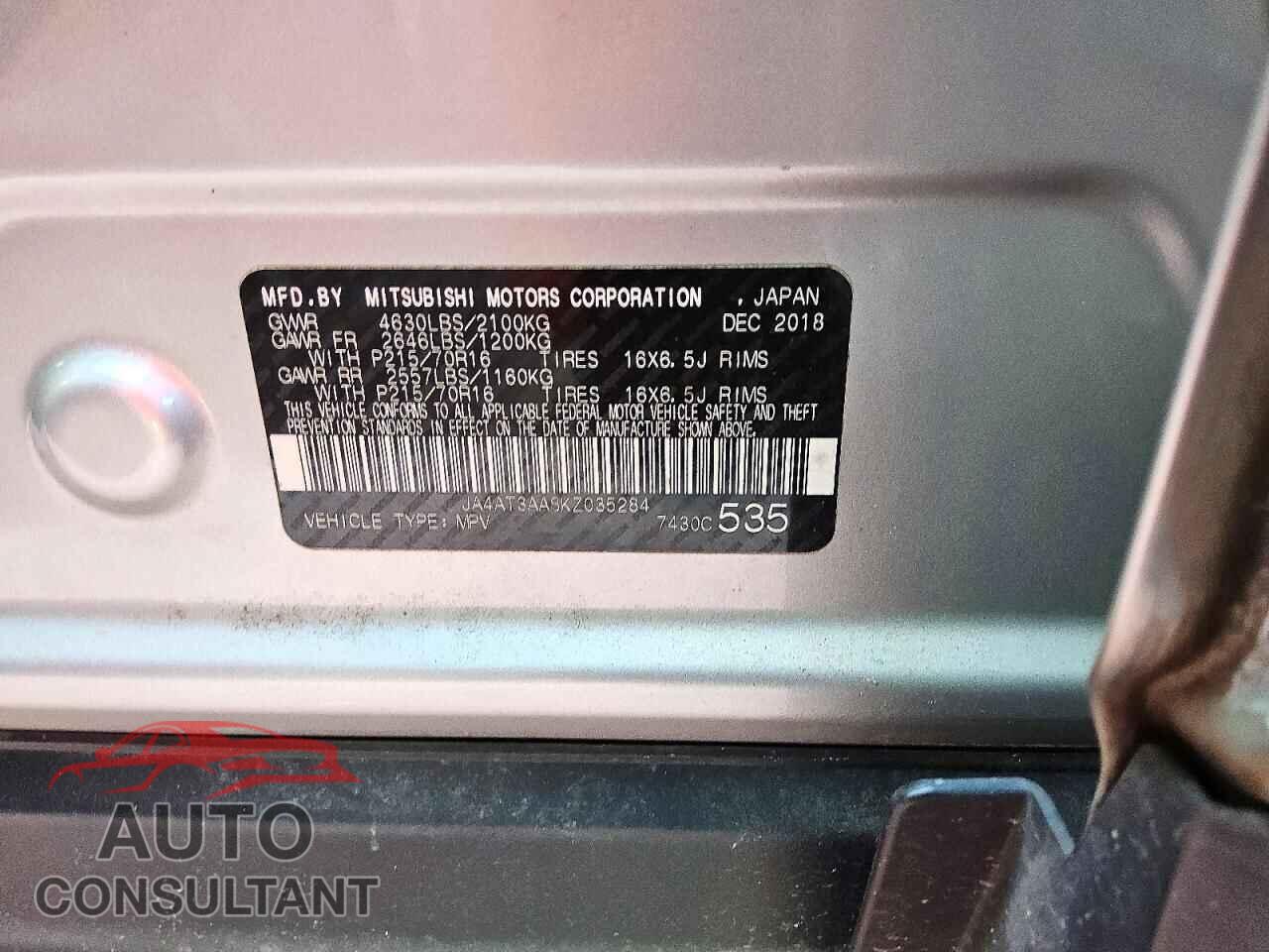MITSUBISHI ECLIPSE 2019 - JA4AT3AA8KZ035284