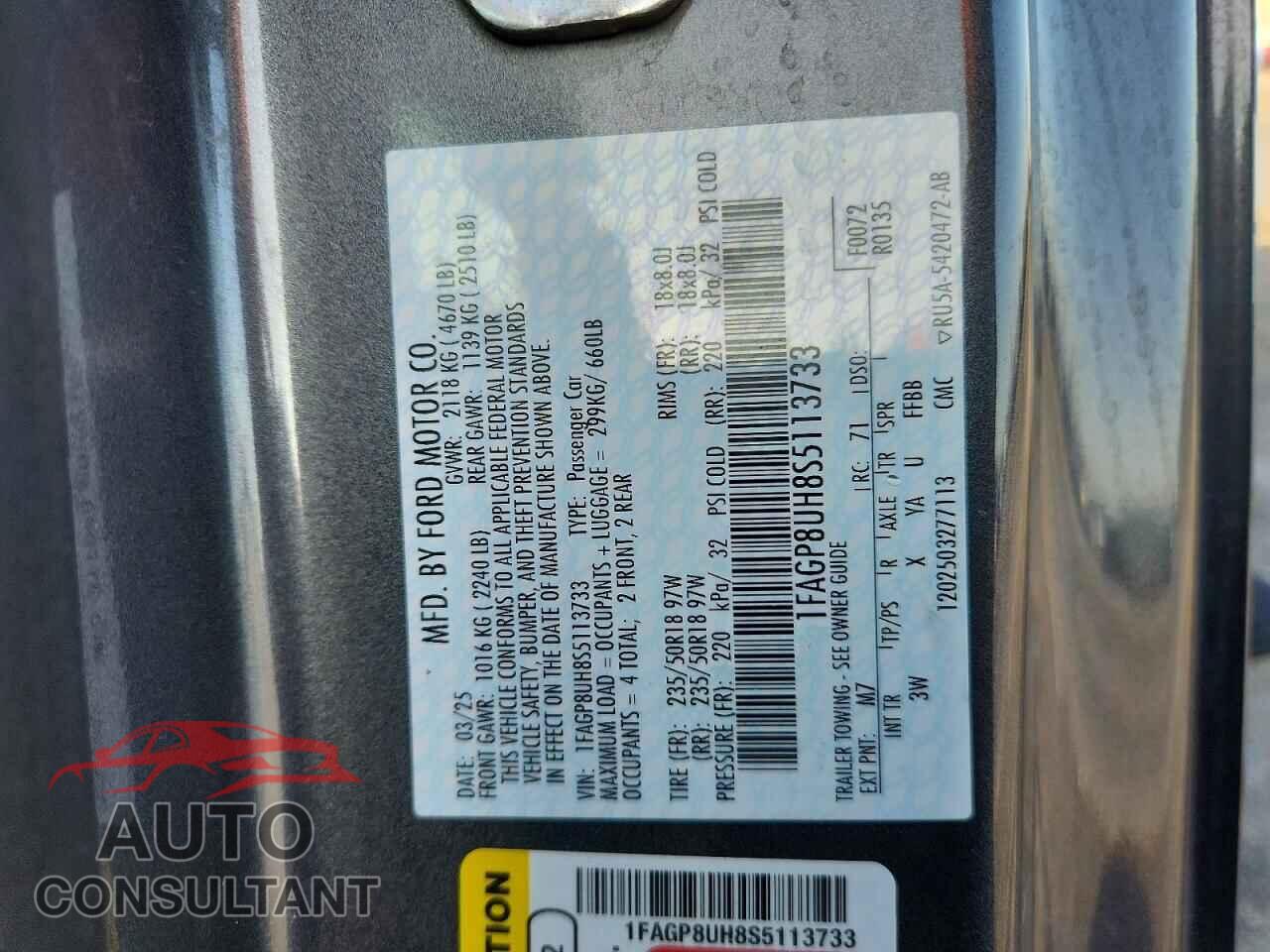 FORD MUSTANG 2025 - 1FAGP8UH8S5113733