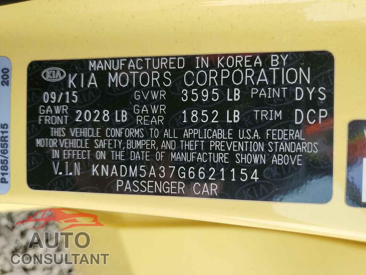 KIA RIO 2016 - KNADM5A37G6621154
