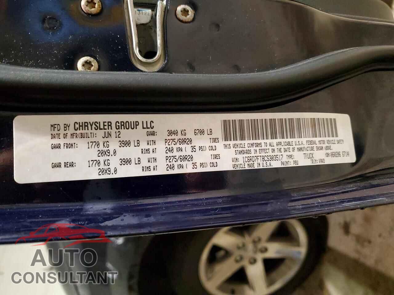DODGE RAM 1500 2012 - 1C6RD7FT8CS303517