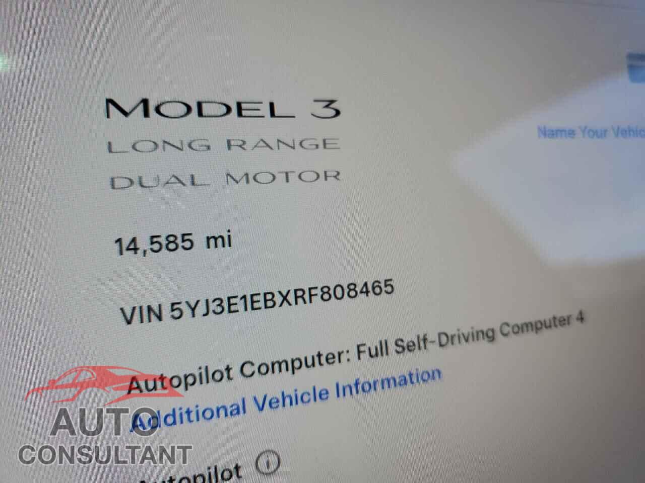 TESLA MODEL 3 2024 - 5YJ3E1EBXRF808465