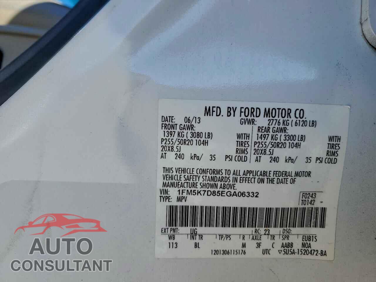 FORD EXPLORER 2014 - 1FM5K7D85EGA06332