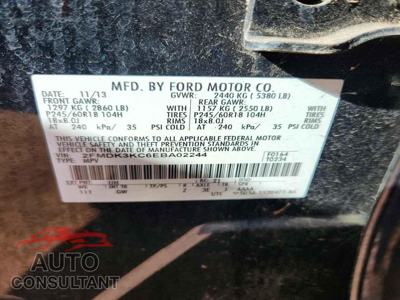 FORD EDGE 2014 - 2FMDK3KC6EBA02244