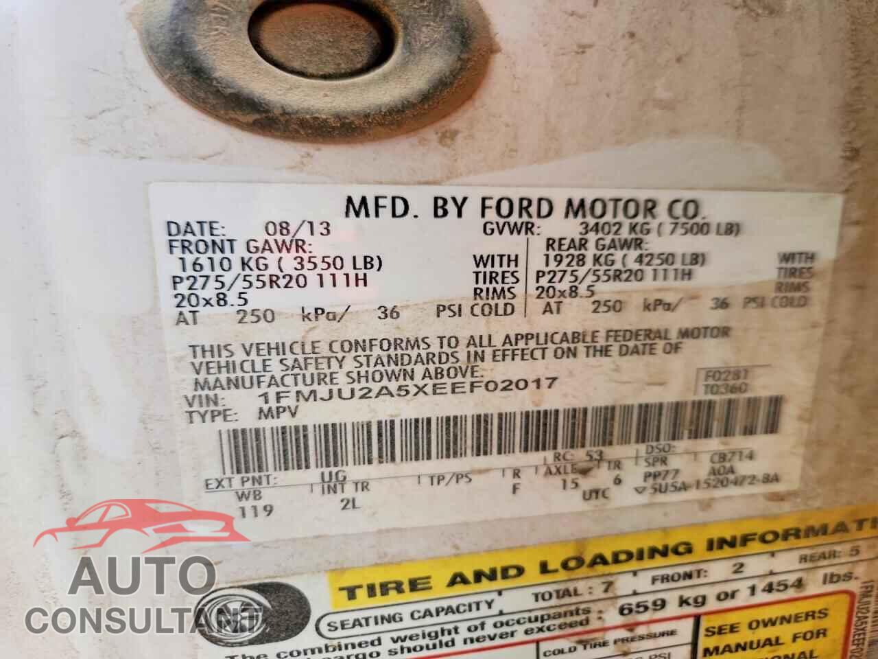 FORD EXPEDITION 2014 - 1FMJU2A5XEEF02017