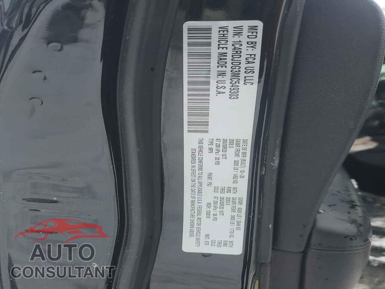 DODGE DURANGO 2021 - 1C4RDJDG3MC549303