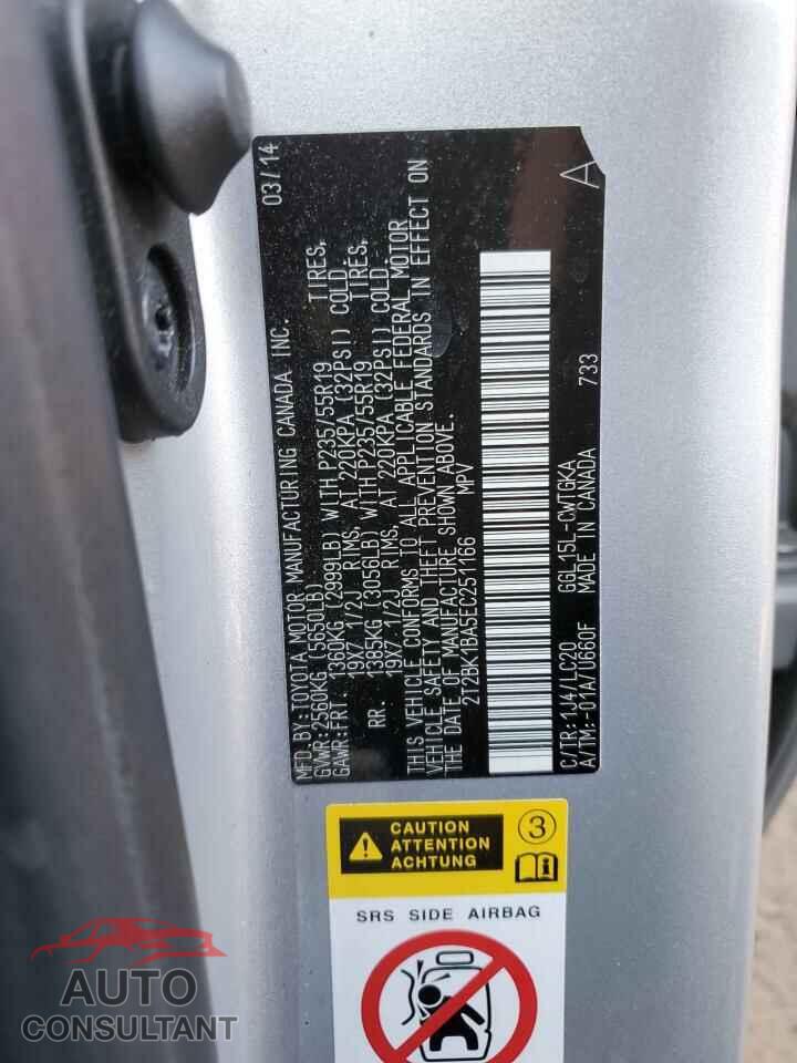 LEXUS RX350 2014 - 2T2BK1BA5EC251166