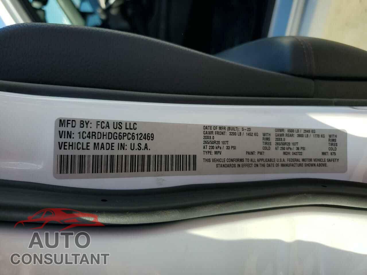 DODGE DURANGO 2023 - 1C4RDHDG6PC612469