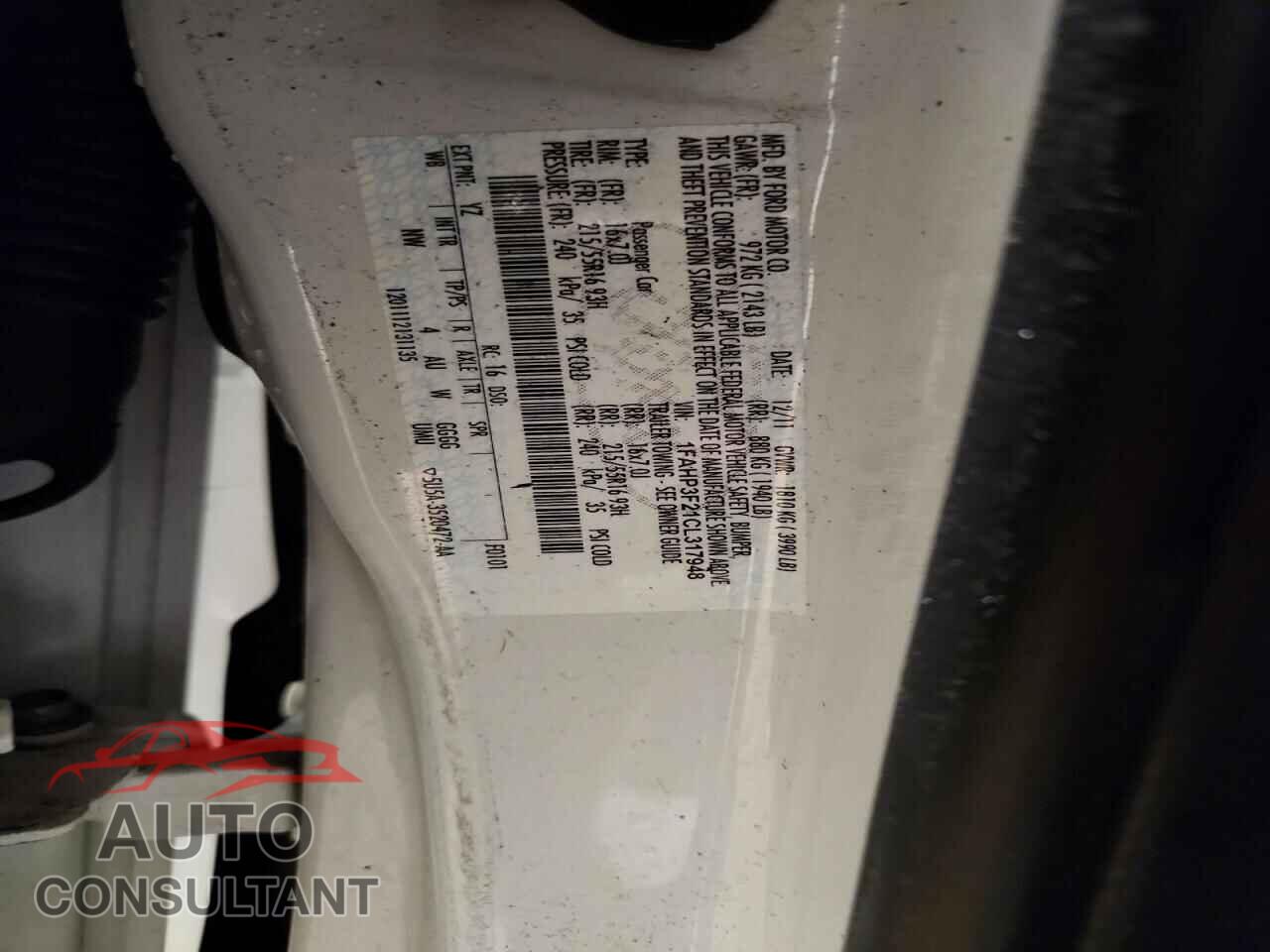 FORD FOCUS 2012 - 1FAHP3F21CL317948