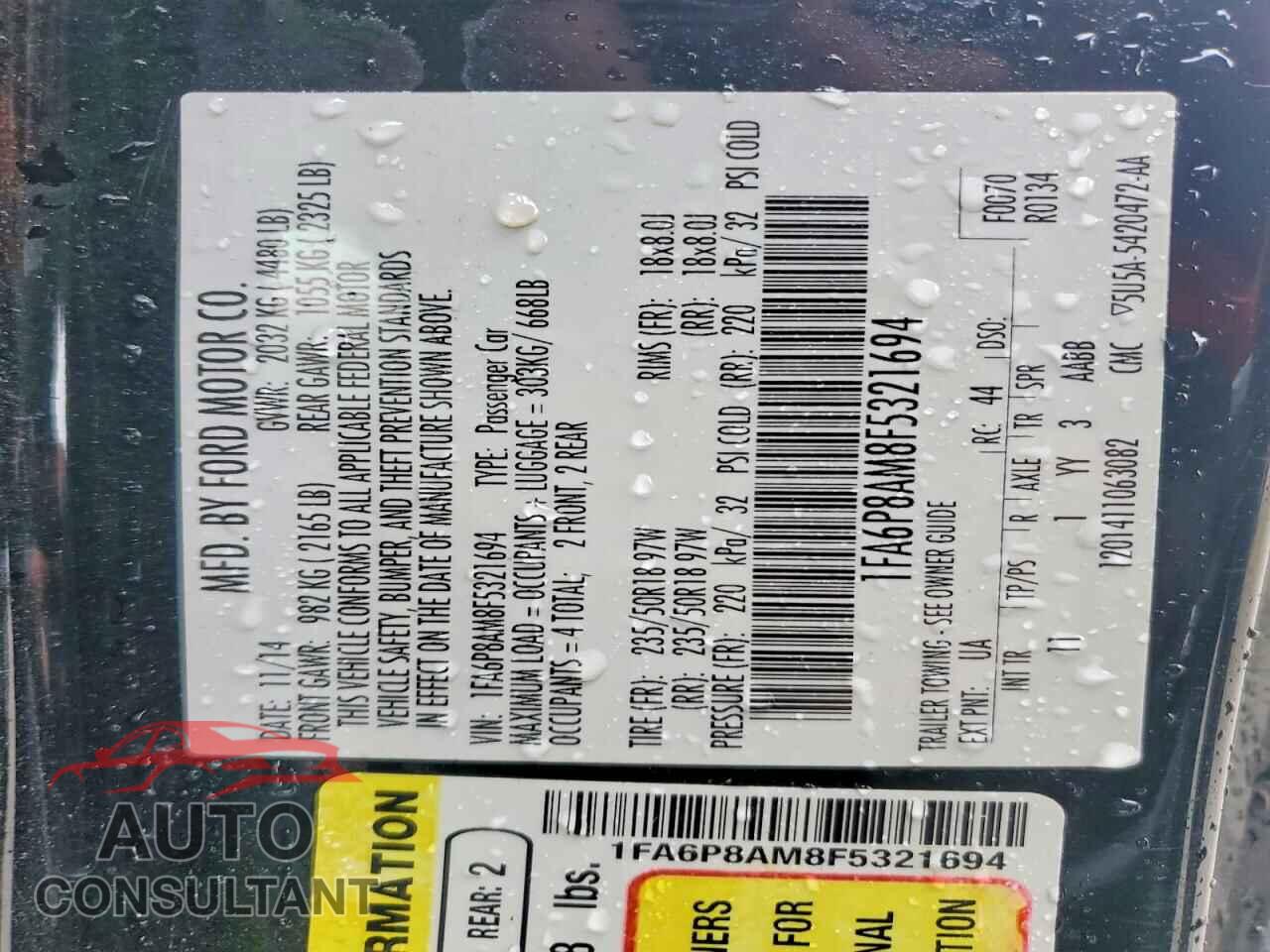 FORD ALL Models 2015 - 1FA6P8AM8F5321694