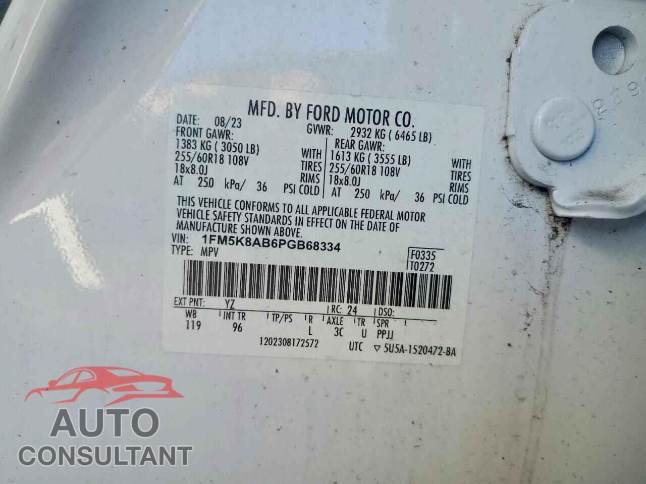 FORD EXPLORER 2023 - 1FM5K8AB6PGB68334