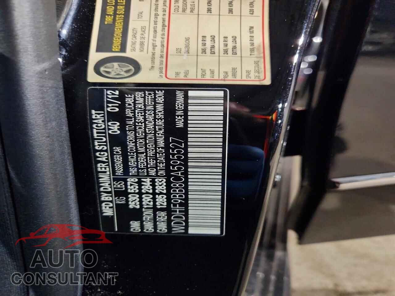 MERCEDES-BENZ E-CLASS 2012 - WDDHF9BB8CA595527