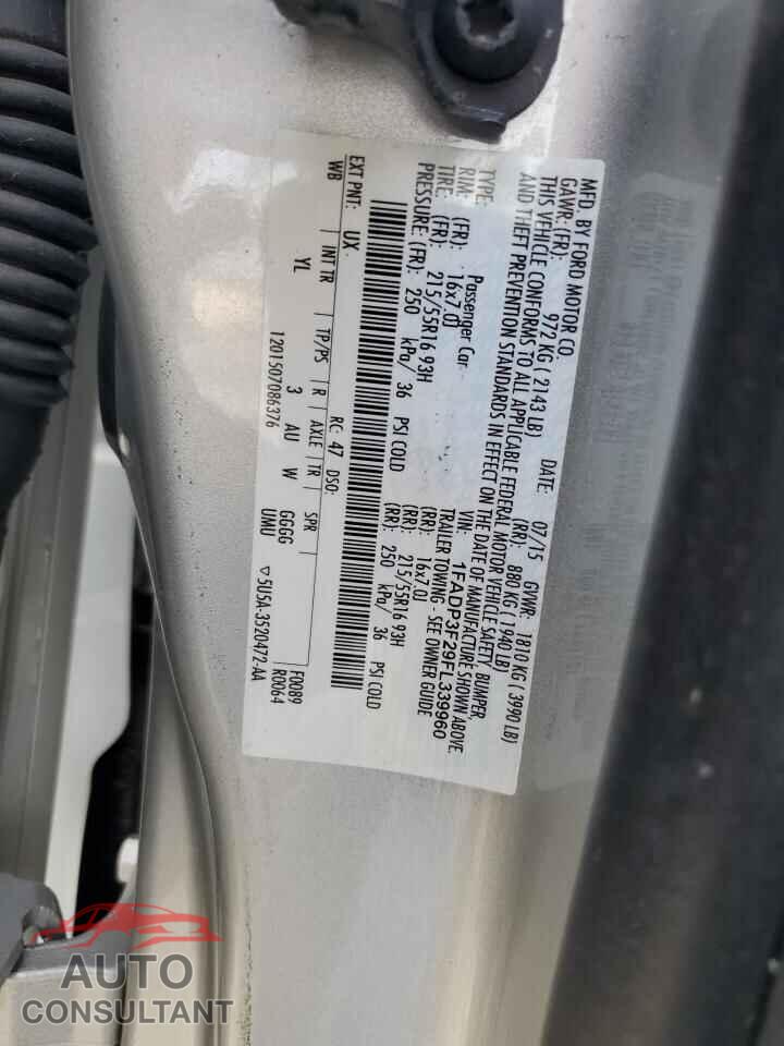FORD FOCUS 2015 - 1FADP3F29FL339960