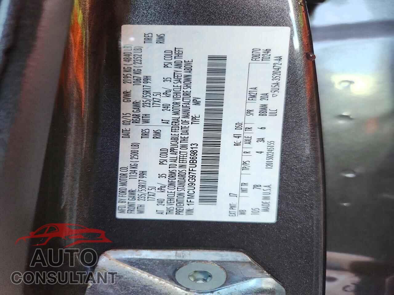 FORD ESCAPE 2015 - 1FMCU9G97FUB69813