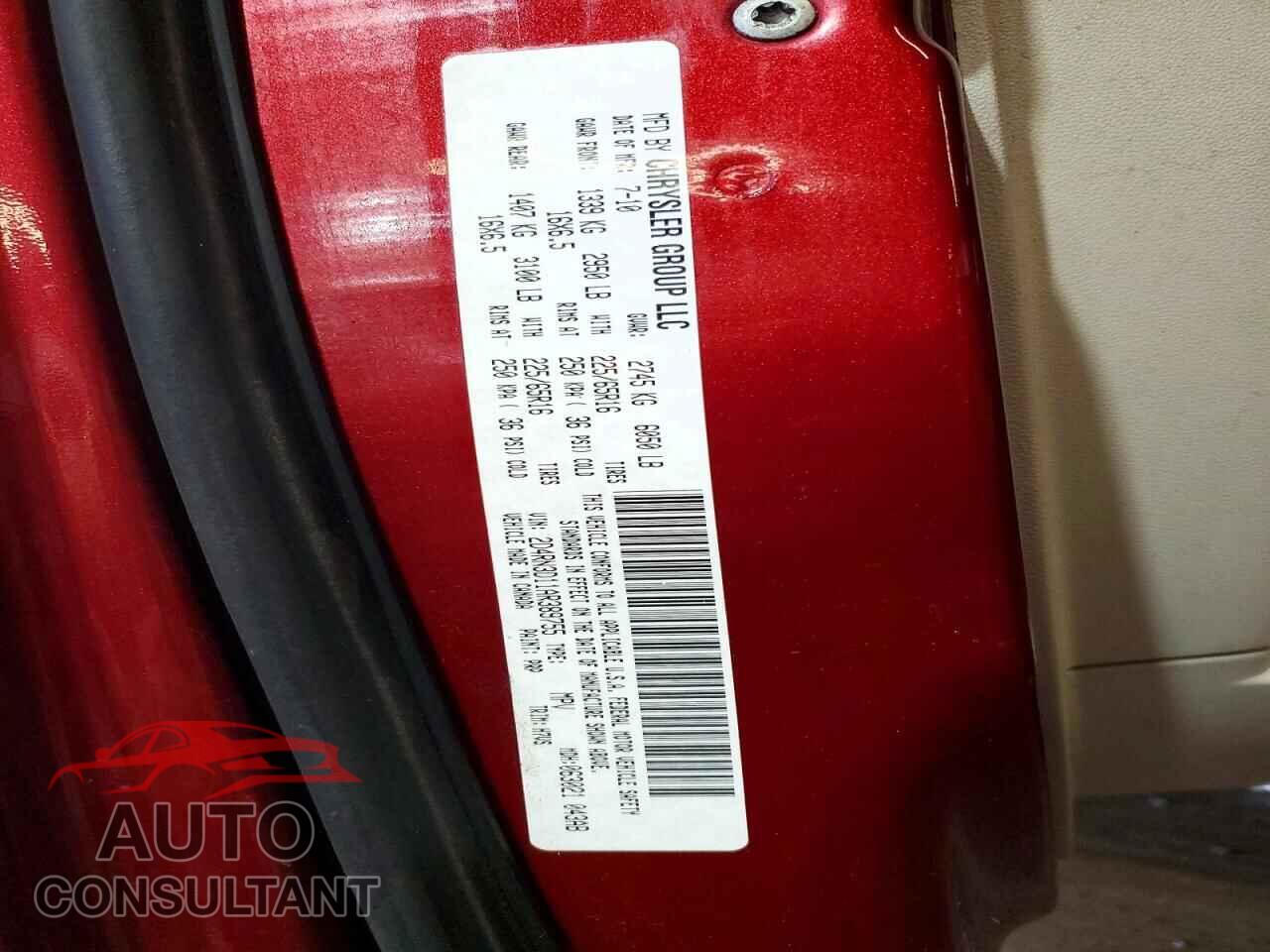 DODGE CARAVAN 2010 - 2D4RN3D11AR389755