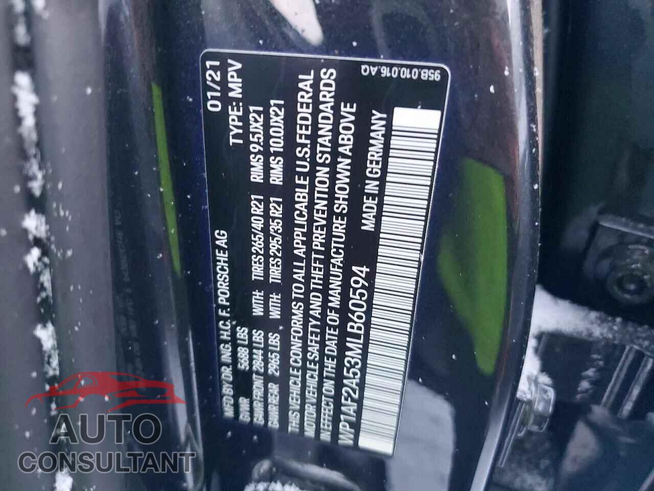 PORSCHE MACAN 2021 - WP1AF2A53MLB60594