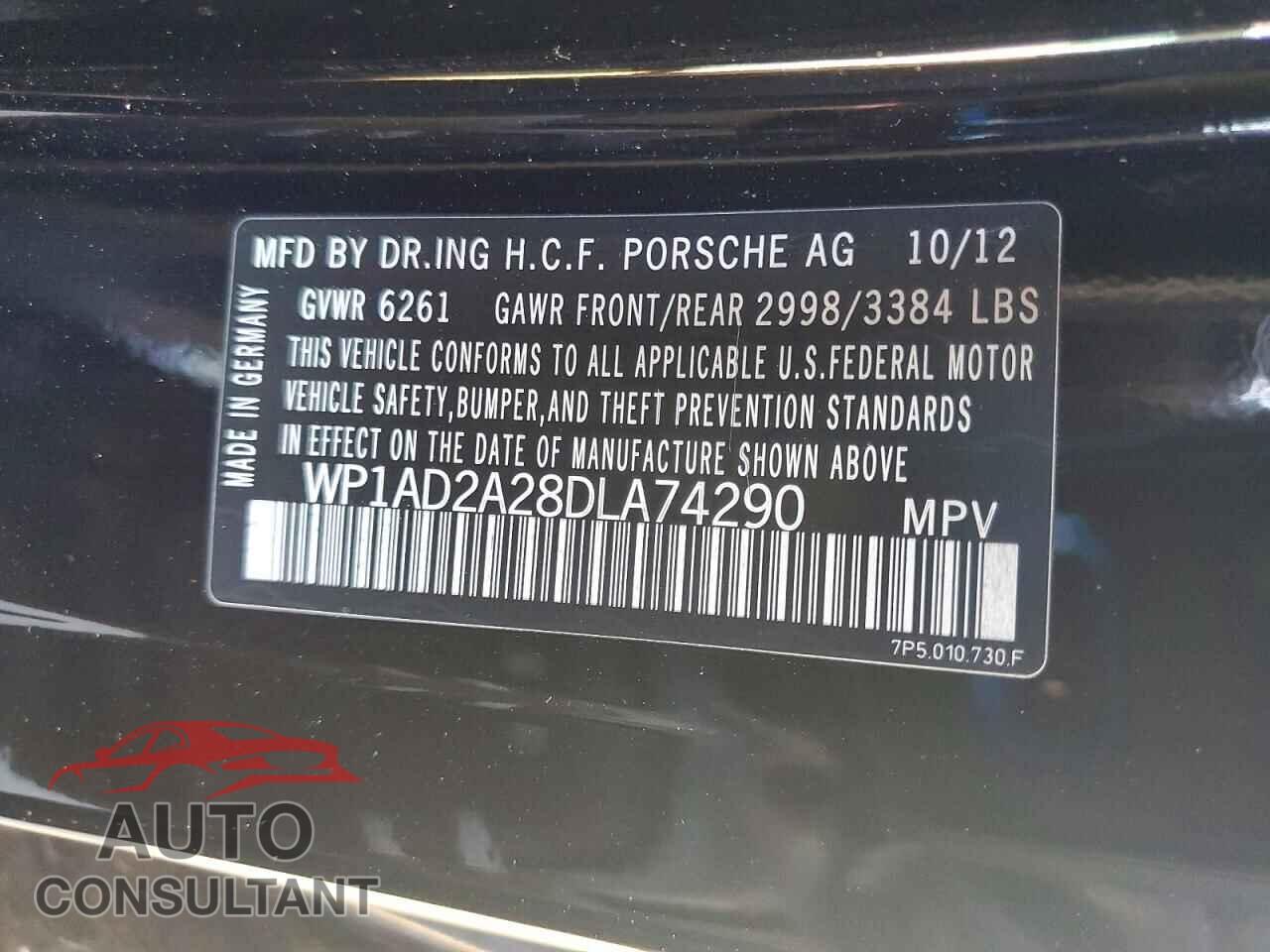 PORSCHE CAYENNE 2013 - WP1AD2A28DLA74290