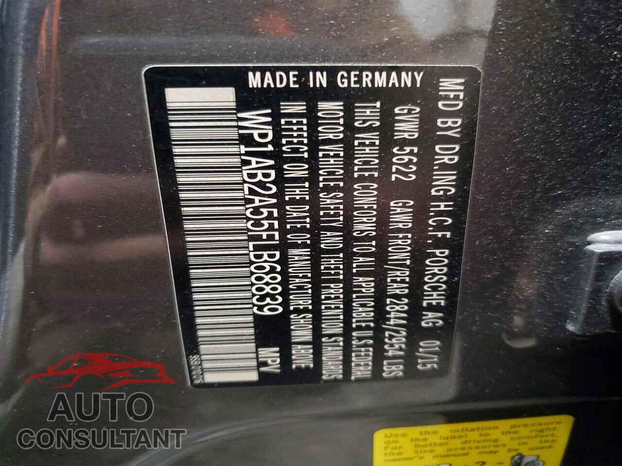 PORSCHE MACAN 2015 - WP1AB2A55FLB68839