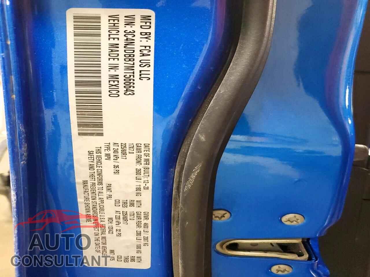 JEEP COMPASS 2021 - 3C4NJDBB7MT566643