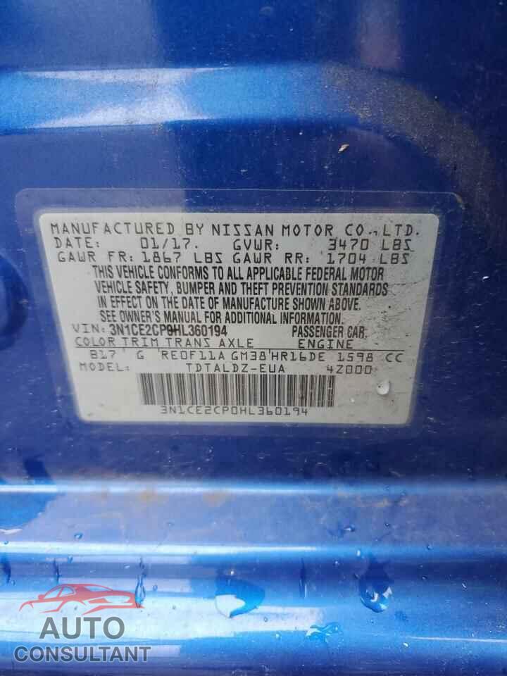 NISSAN VERSA 2017 - 3N1CE2CP0HL360194
