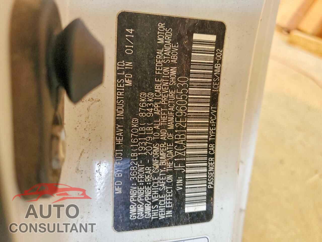 SUBARU BRZ 2014 - JF1ZCAB12E9605530