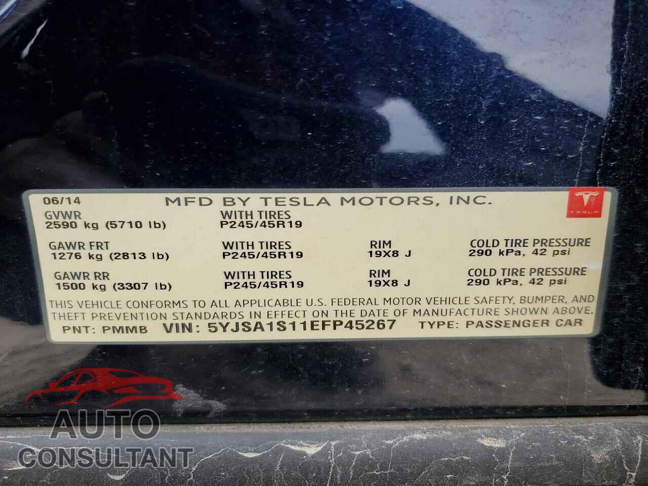 TESLA MODEL S 2014 - 5YJSA1S11EFP45267