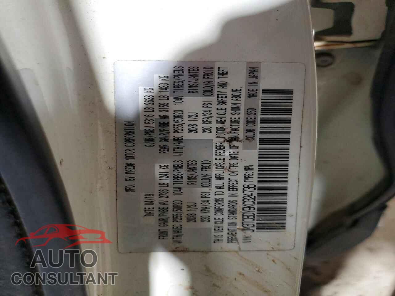 MAZDA CX-9 2019 - JM3TCBDY9K0324736