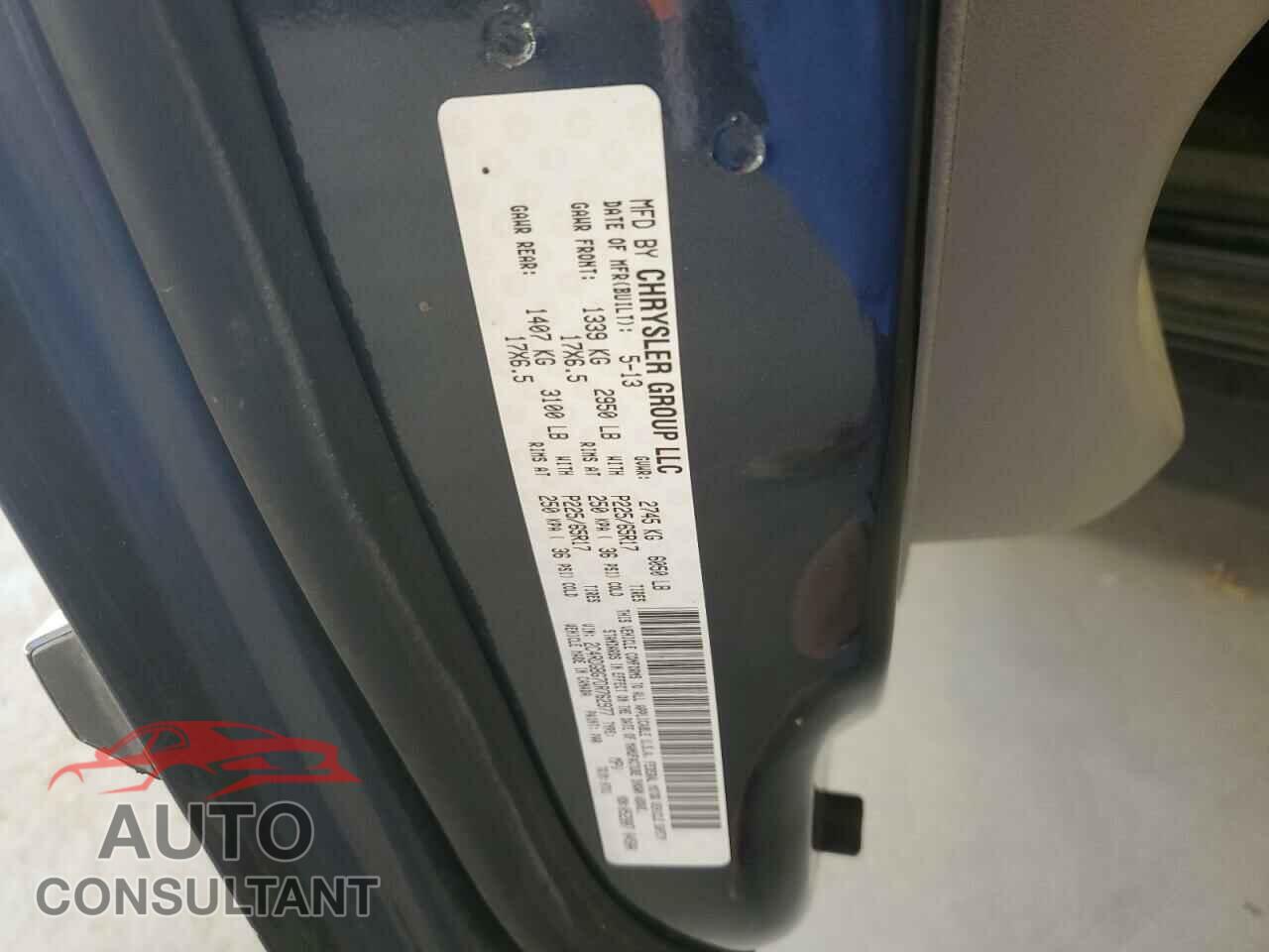 DODGE CARAVAN 2013 - 2C4RDGBG7DR762977
