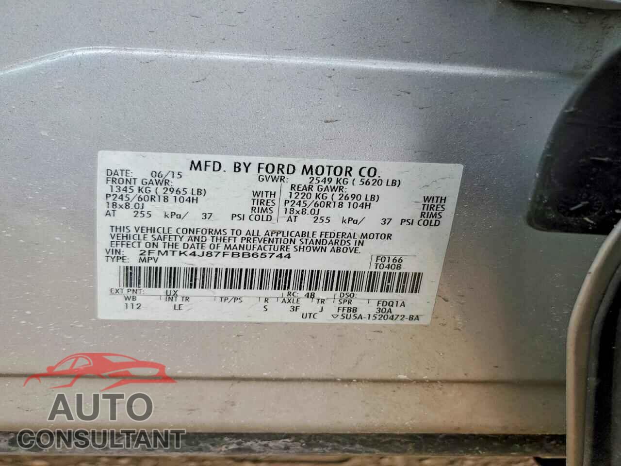 FORD EDGE 2015 - 2FMTK4J87FBB65744