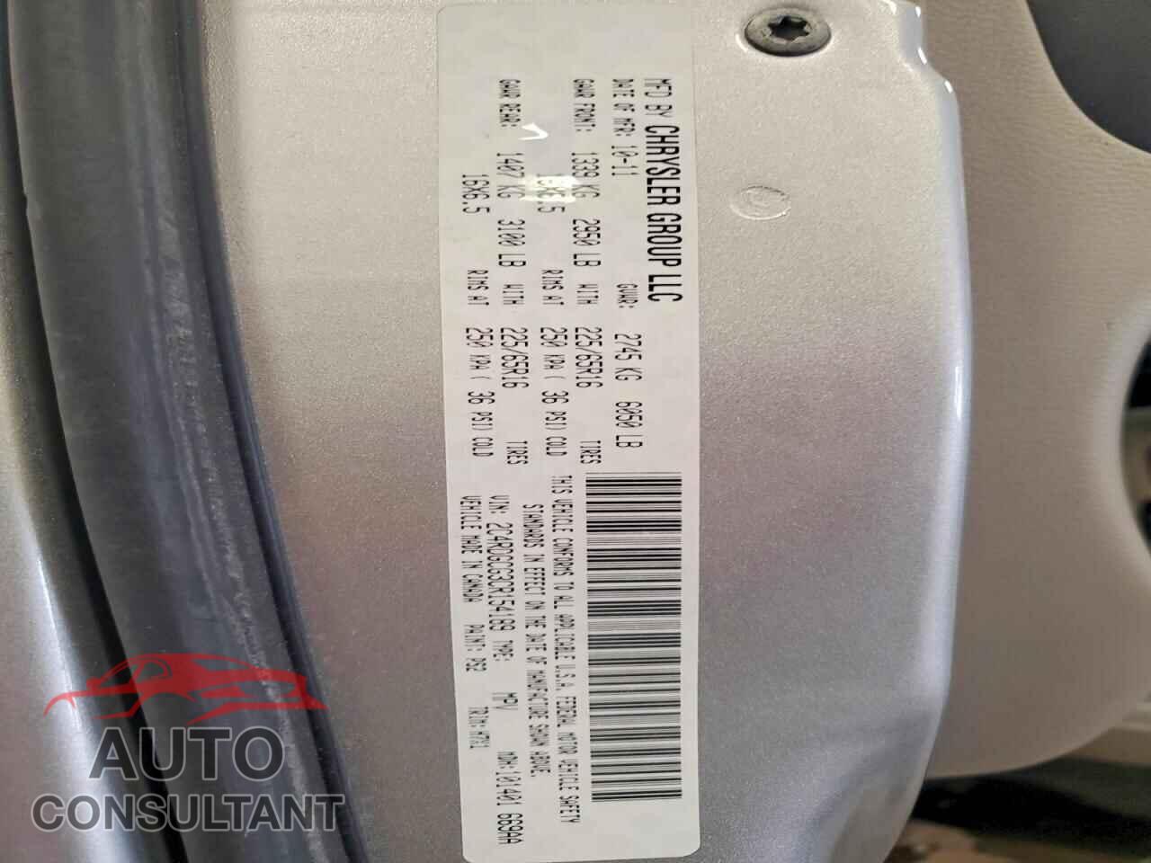DODGE CARAVAN 2012 - 2C4RDGCG3CR154189