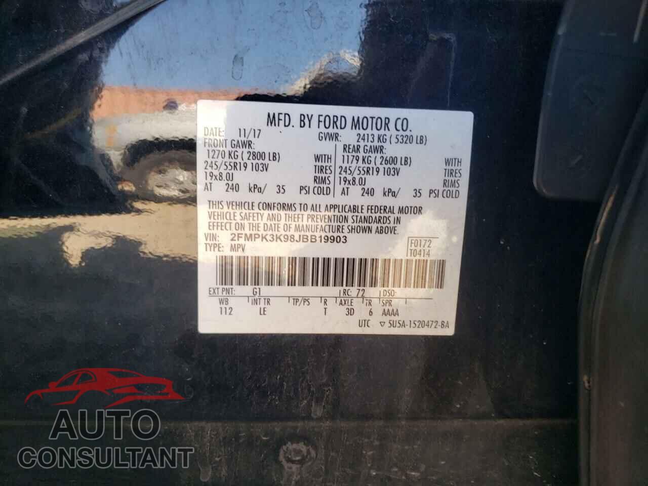 FORD EDGE 2018 - 2FMPK3K98JBB19903