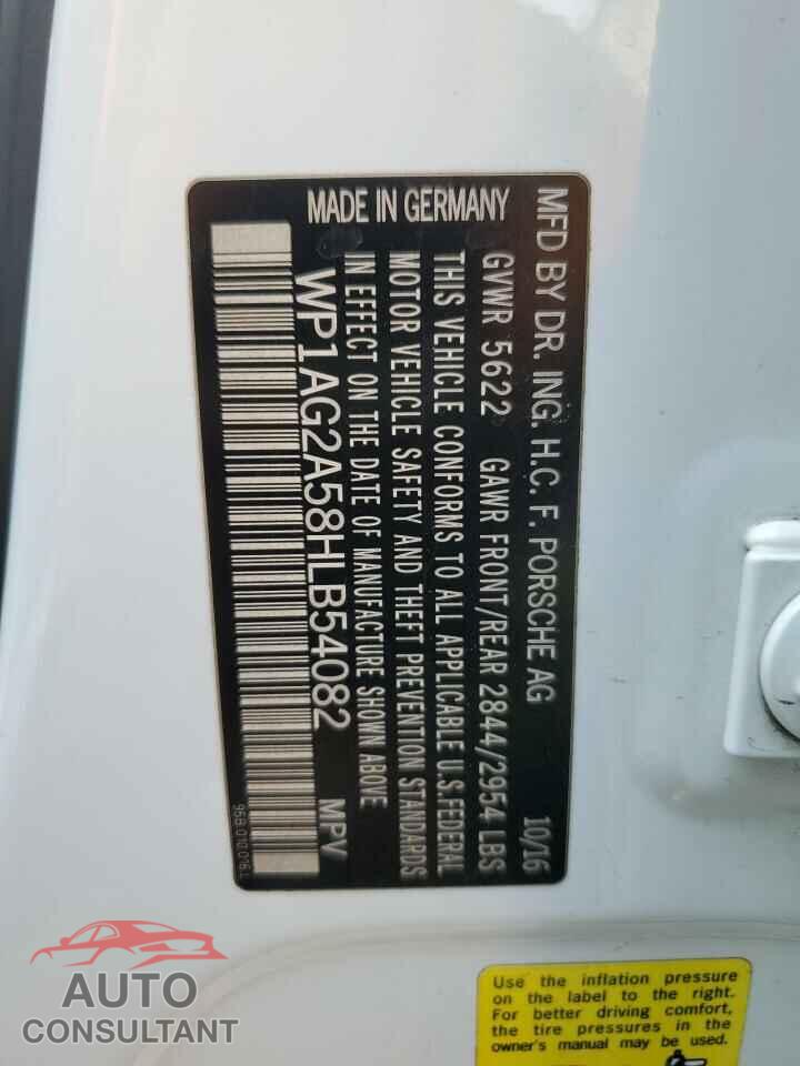 PORSCHE MACAN 2017 - WP1AG2A58HLB54082