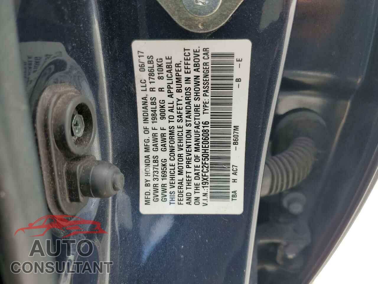 HONDA CIVIC 2017 - 19XFC2F50HE060816