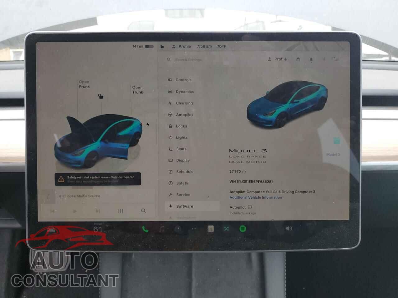 TESLA MODEL 3 2023 - 5YJ3E1EB6PF686281