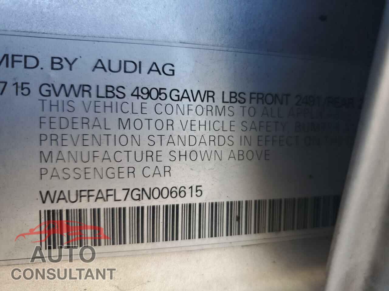 AUDI A4 2016 - WAUFFAFL7GN006615