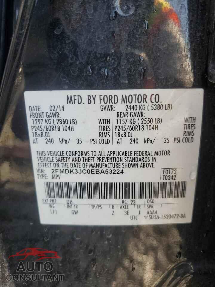 FORD EDGE 2014 - 2FMDK3JC0EBA53224