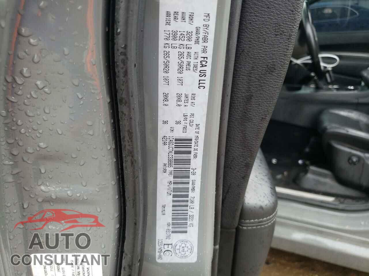 DODGE DURANGO 2020 - 1C4SDJCTXLC338985