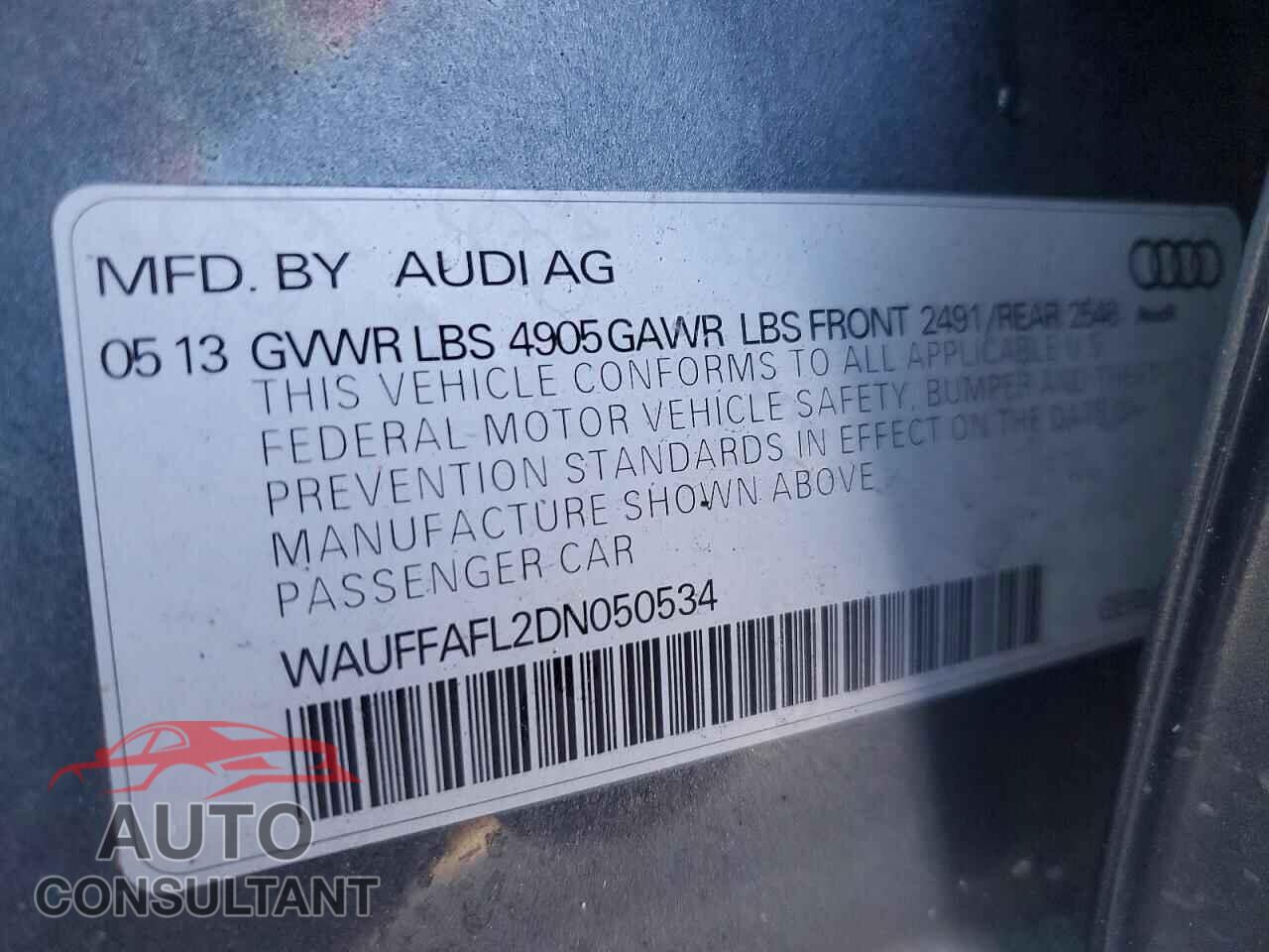 AUDI A4 2013 - WAUFFAFL2DN050534