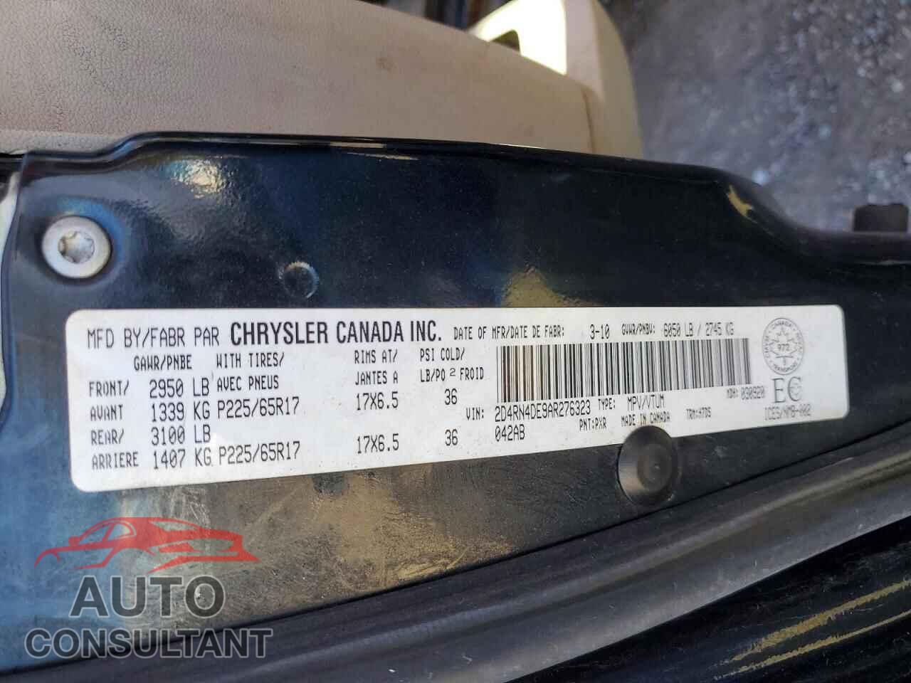 DODGE CARAVAN 2010 - 2D4RN4DE9AR276323