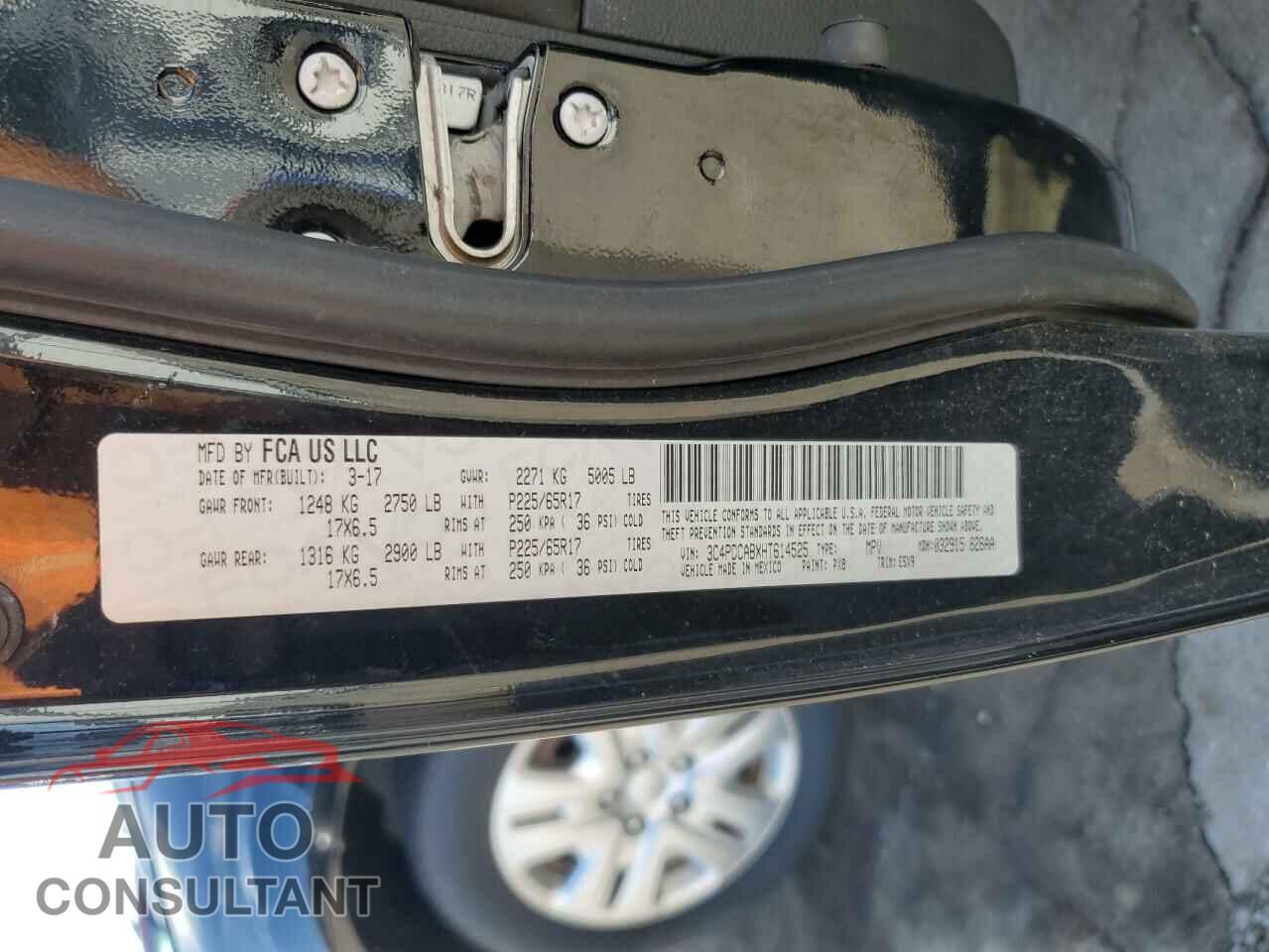 DODGE JOURNEY 2017 - 3C4PDCABXHT614525