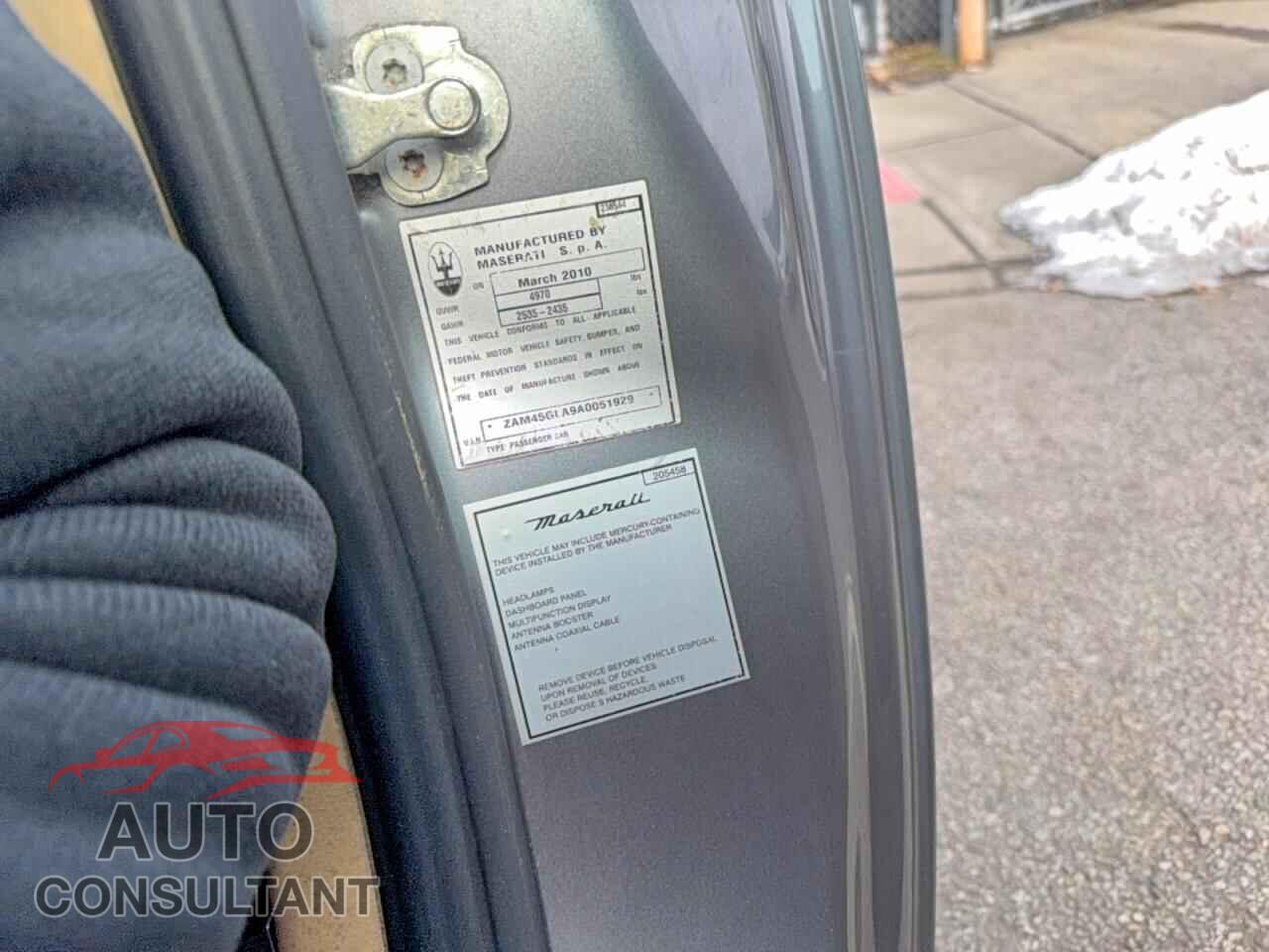 MASERATI ALL MODELS 2010 - ZAM45GLA9A0051929