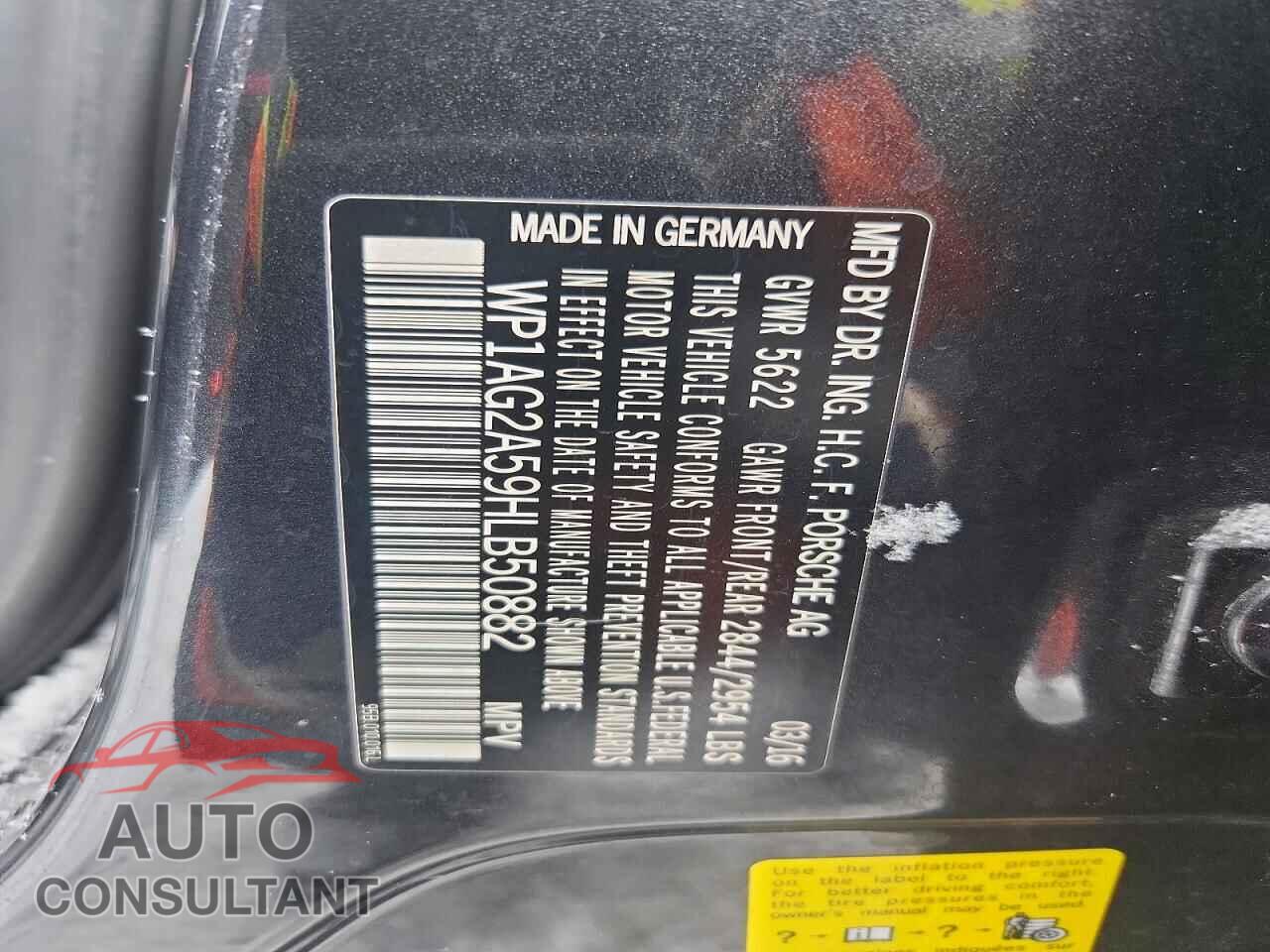 PORSCHE MACAN 2017 - WP1AG2A59HLB50882