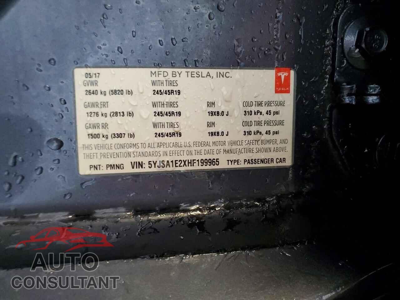 TESLA MODEL S 2017 - 5YJSA1E2XHF199965