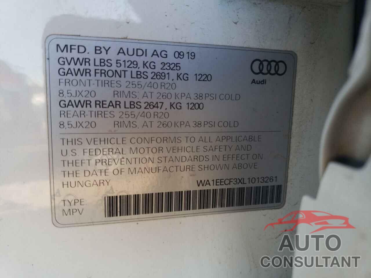 AUDI Q3 2020 - WA1EECF3XL1013261