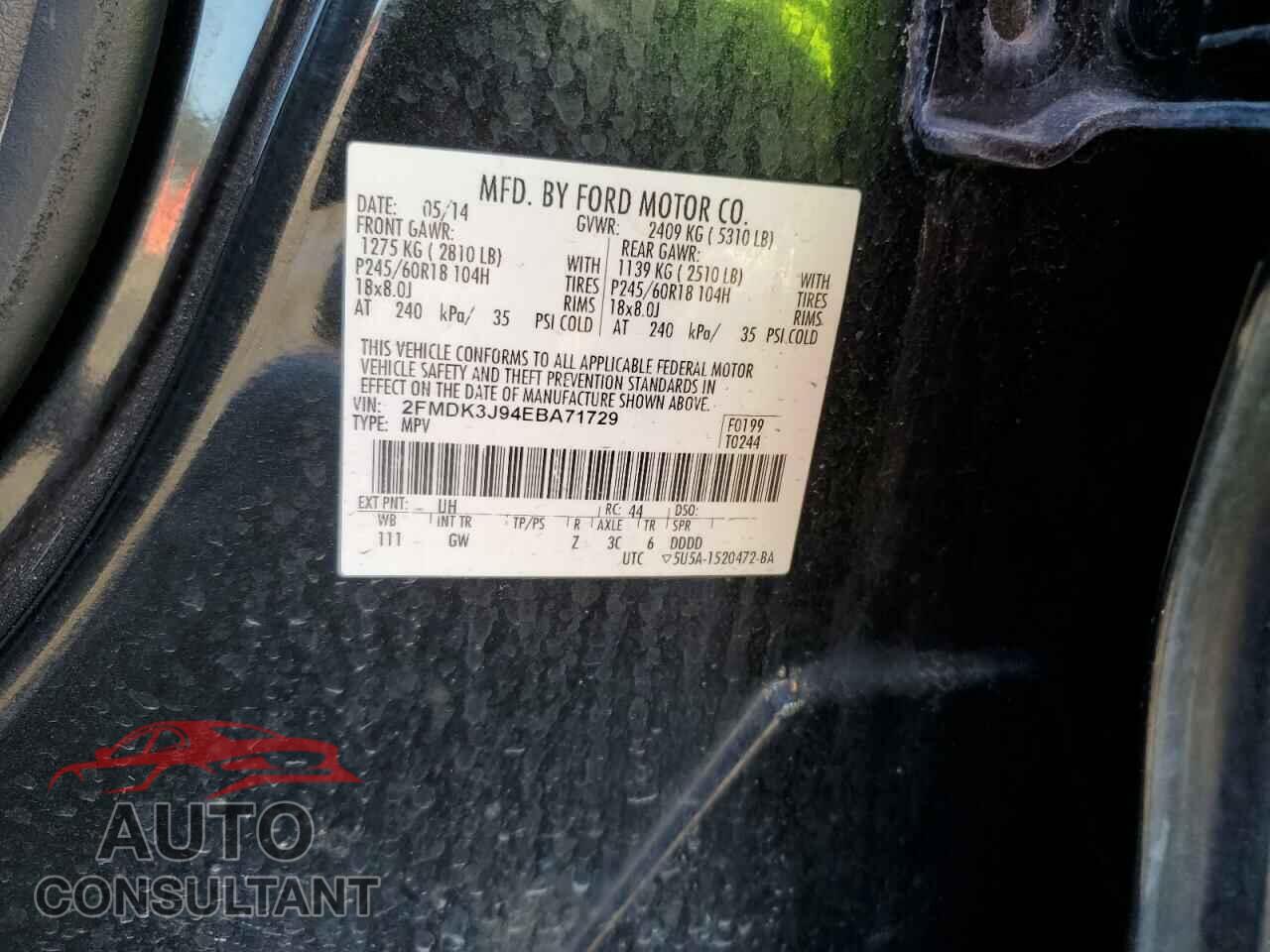 FORD EDGE 2014 - 2FMDK3J94EBA71729