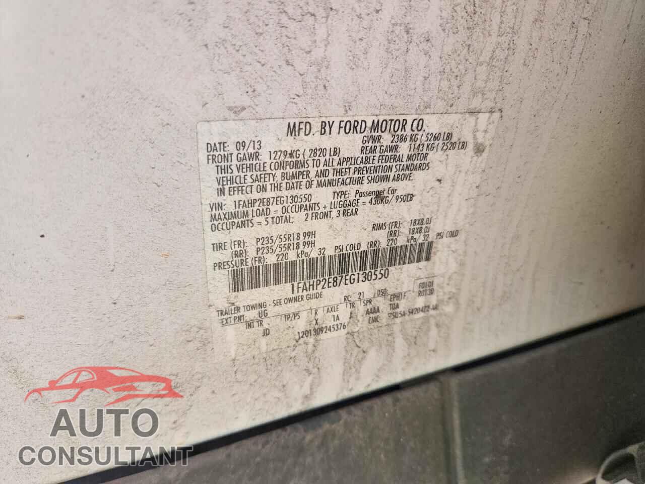 FORD TAURUS 2014 - 1FAHP2E87EG130550