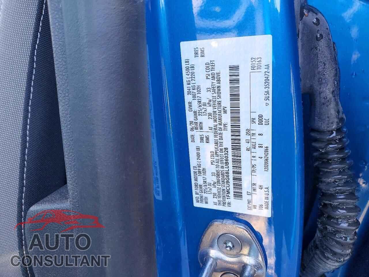 FORD ESCAPE 2020 - 1FMCU9G68LUB60328