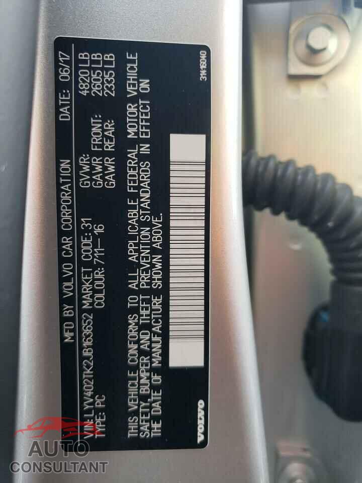 VOLVO S60 2018 - LYV402TK2JB163652