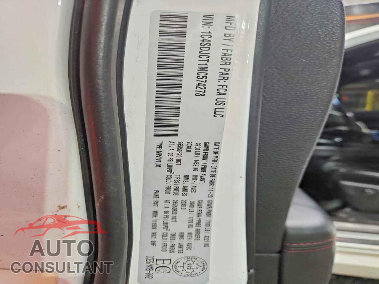 DODGE DURANGO 2021 - 1C4SDJCT1MC574278
