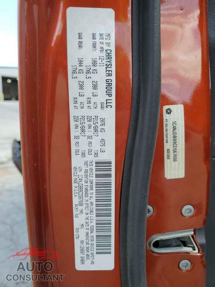 JEEP COMPASS 2012 - 1C4NJDBB9CD567698