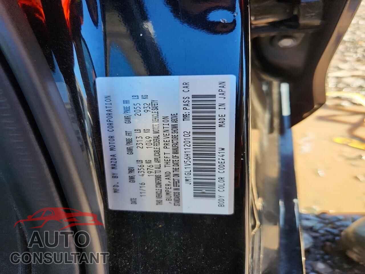 MAZDA 6 2017 - JM1GL1V56H1120102